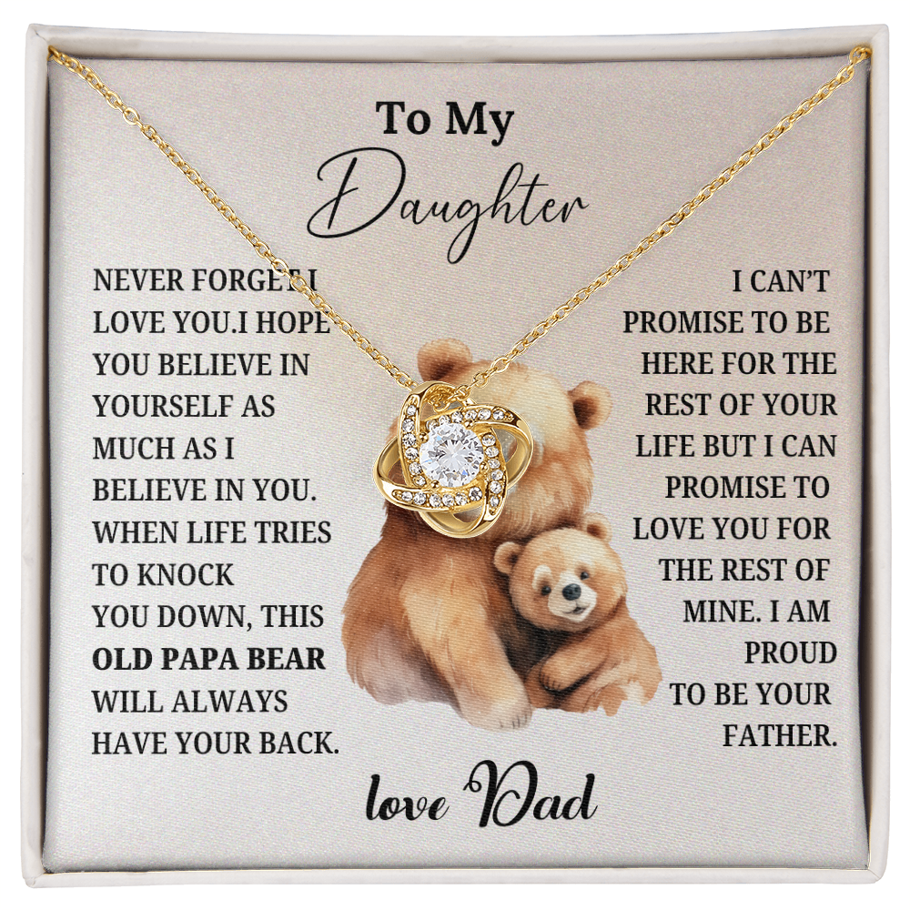 Necklace To My Daughter "The Distinguished Papa Bear"