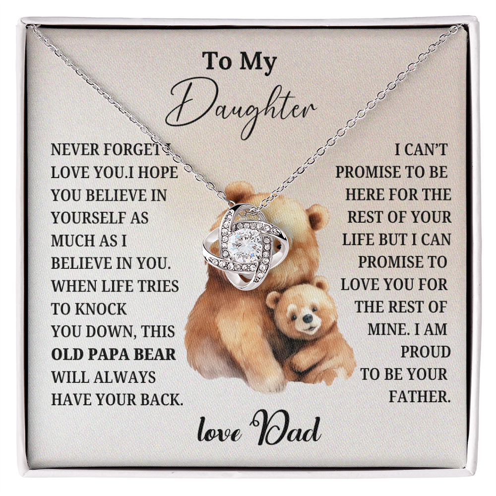 Necklace To My Daughter "The Distinguished Papa Bear"