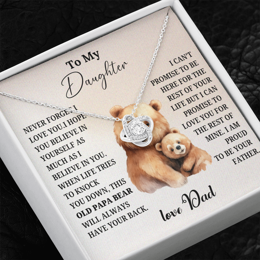 Necklace To My Daughter "The Distinguished Papa Bear"