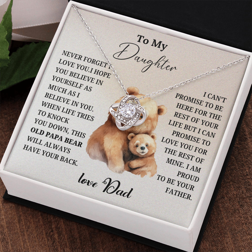 Necklace To My Daughter "The Distinguished Papa Bear"