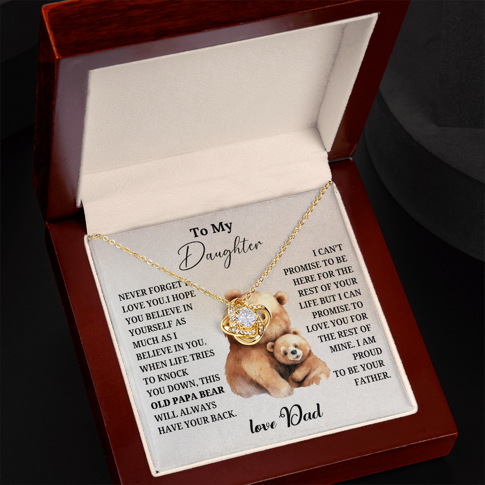 Necklace To My Daughter "The Distinguished Papa Bear"