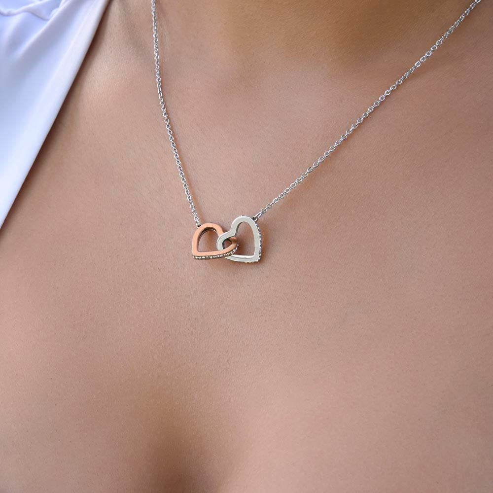 To My Bestie - Smile A Lot More - Interlocking Heart Necklace Gift for Friendship