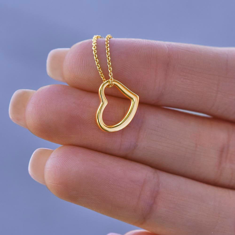 Gold Heart Necklace 14k Gold / Open Heart Shaped Charm Necklace / 14K Gold Love Pendant / Love Design Necklace / Best Friend Gift