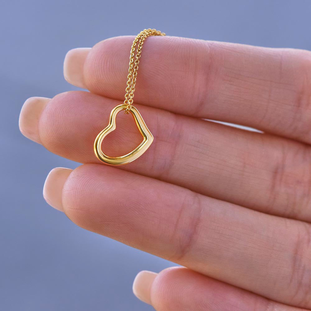 Gold Heart Necklace 14k Gold / Open Heart Shaped Charm Necklace / 14K Gold Love Pendant / Love Design Necklace / Best Friend Gift