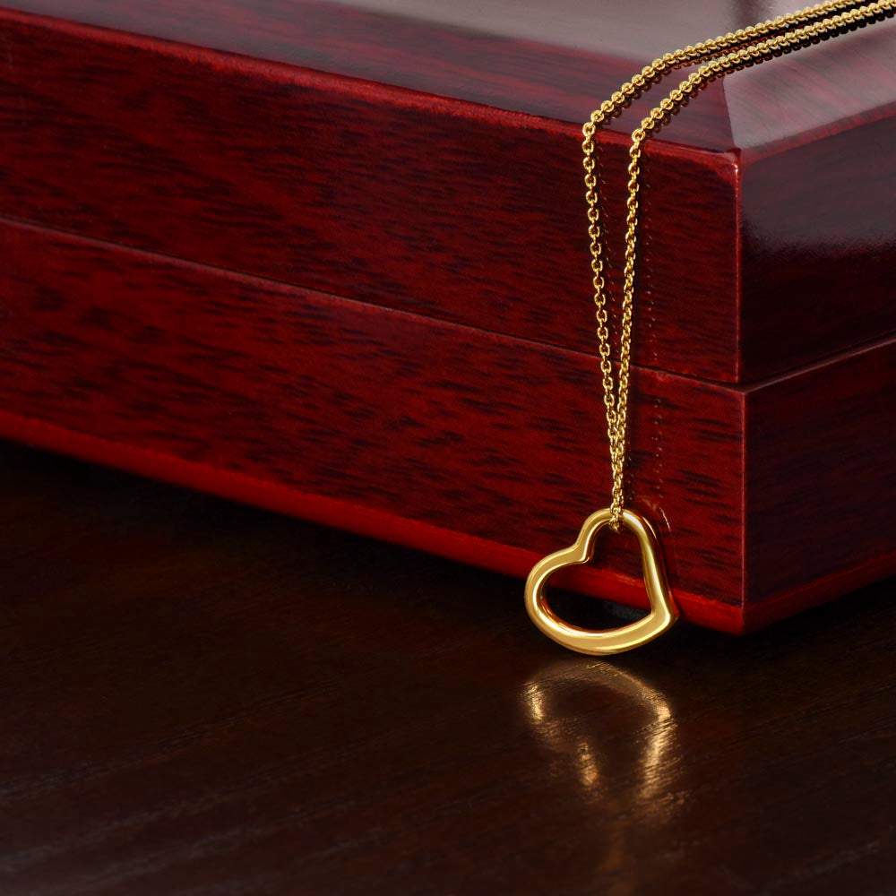 Gold Heart Necklace 14k Gold / Open Heart Shaped Charm Necklace / 14K Gold Love Pendant / Love Design Necklace / Best Friend Gift