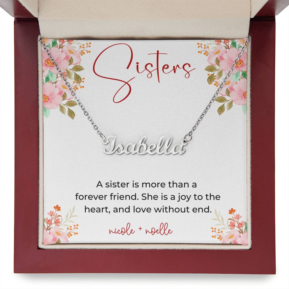 "Personalized My Sister Gold Heart Necklace with Custom Message Card | Perfect Gifts for Her, Mom, and Sisters | Summer Jewelry"