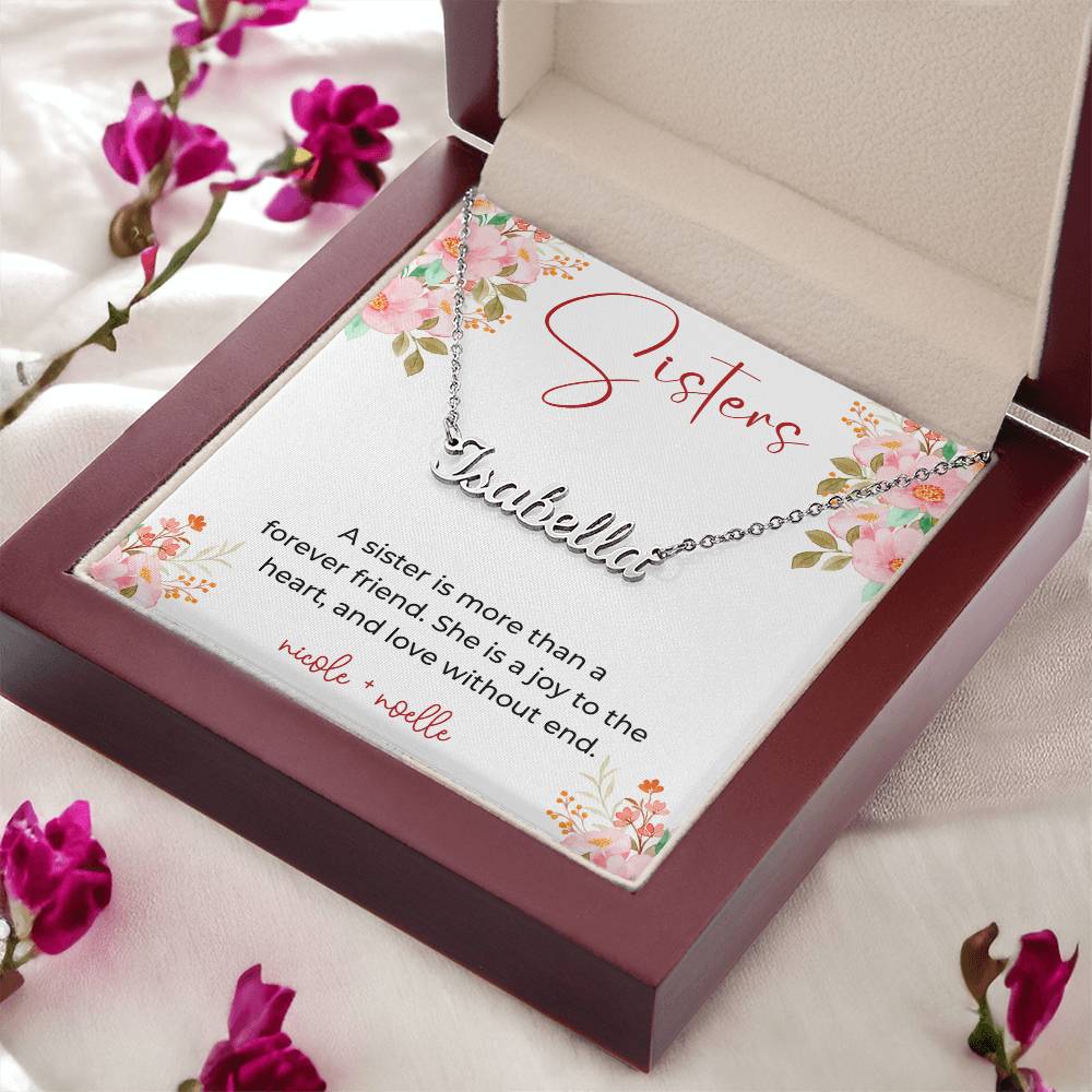 "Personalized My Sister Gold Heart Necklace with Custom Message Card | Perfect Gifts for Her, Mom, and Sisters | Summer Jewelry"