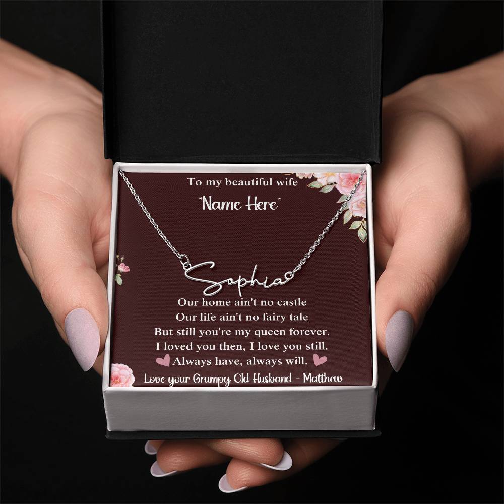 "To My Wife Necklace with Message Card: Sentimental Anniversary & Birthday Gift from Husband"