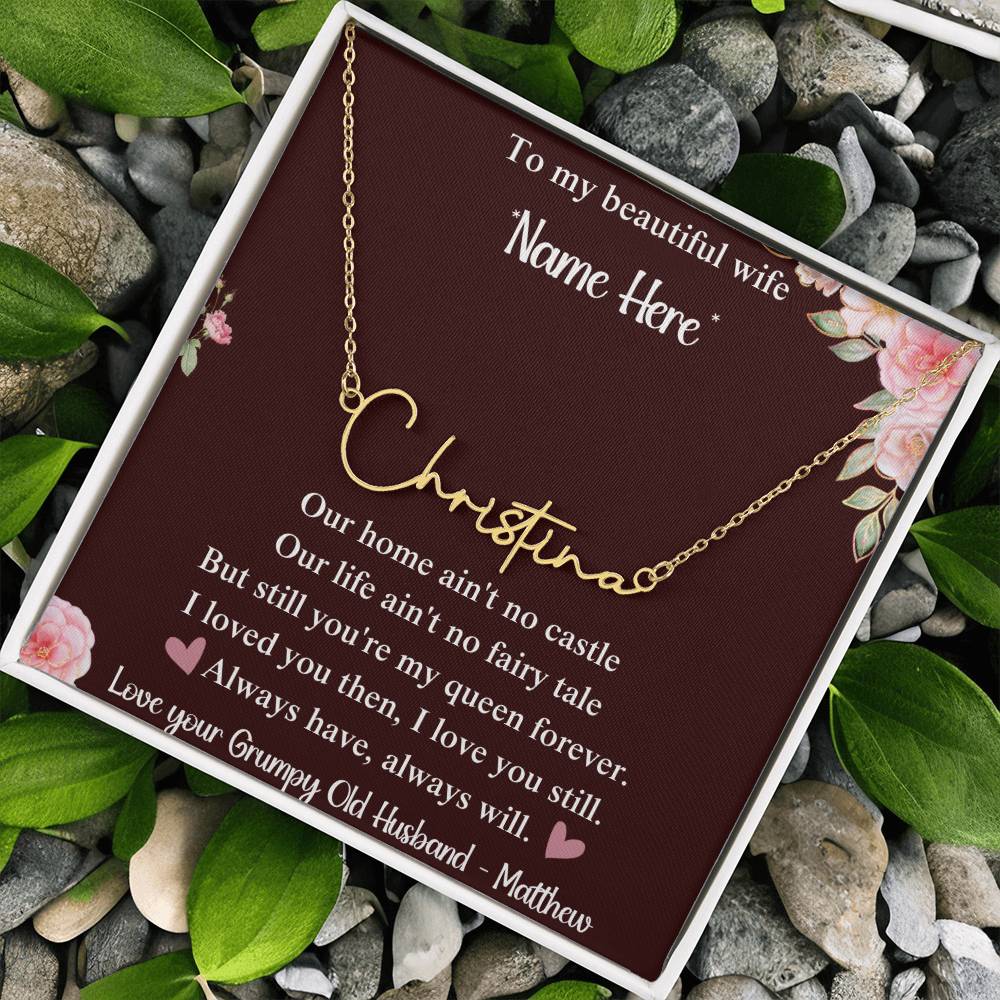 "To My Wife Necklace with Message Card: Sentimental Anniversary & Birthday Gift from Husband"