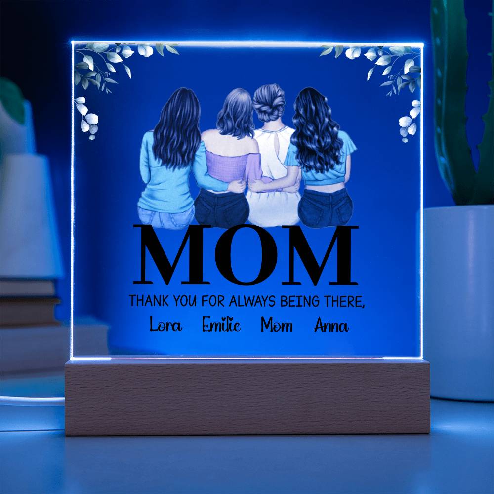 "Personalized Acrylic Square Plaque: A Unique Thank You Gift for Mom"