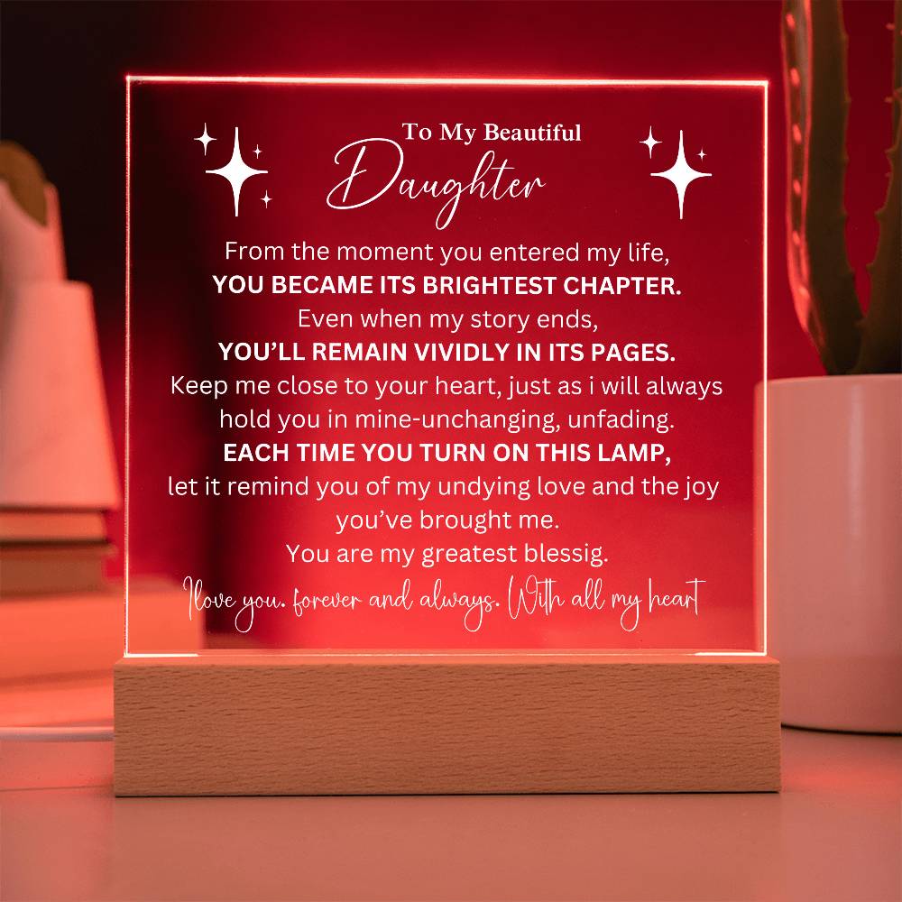 To My Beautiful Daughter - Forever loved - Acrylic Light Display