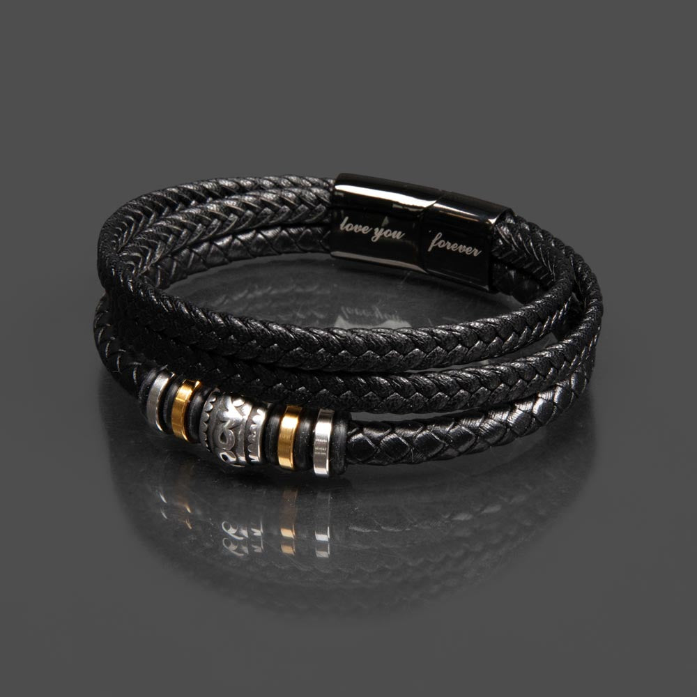 "Engagement & Valentine's Leather Bracelet – Perfect Gift for Your Fiance or Future Husband"