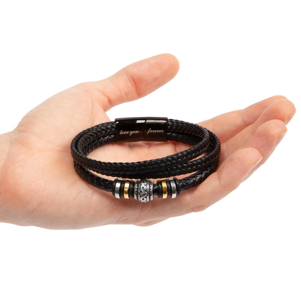 "Engagement & Valentine's Leather Bracelet – Perfect Gift for Your Fiance or Future Husband"