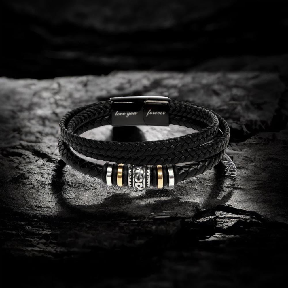 "Engagement & Valentine's Leather Bracelet – Perfect Gift for Your Fiance or Future Husband"