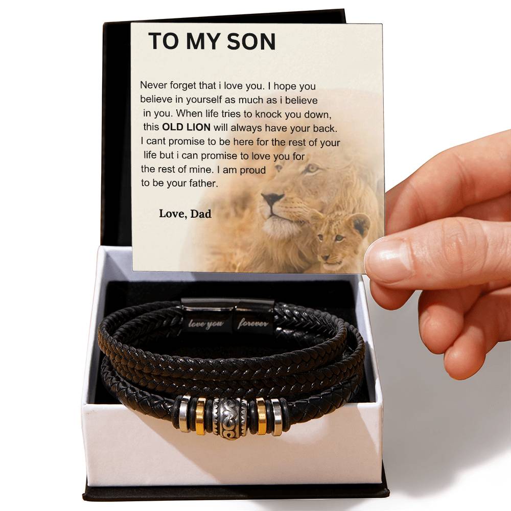 "To My Son, Proud of You - Love Dad Bracelet | Meaningful Gift for Son"