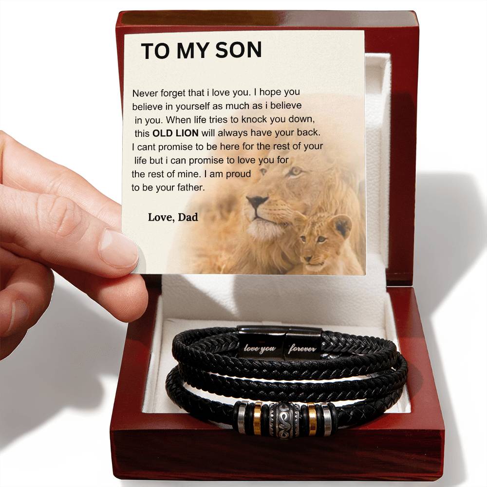 "To My Son, Proud of You - Love Dad Bracelet | Meaningful Gift for Son"