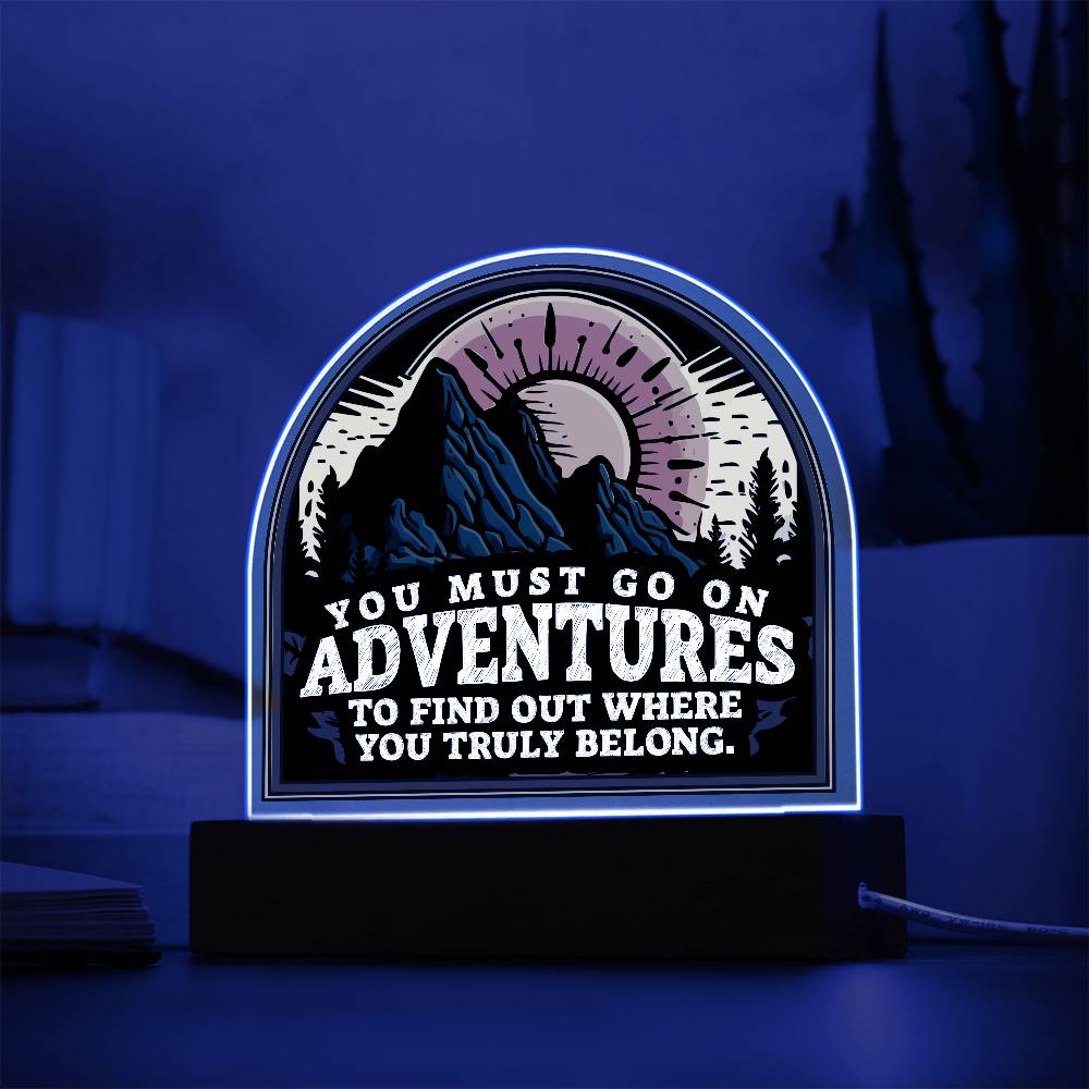 LED Acrylic Adventure Plaque – Illuminate Your Path to Discovery!