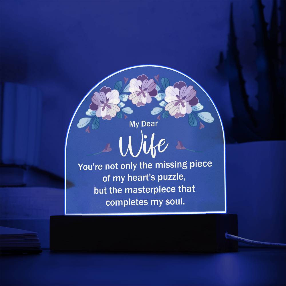 Personalized LED Acrylic Plaque – A Heartfelt Message for Your Beloved Wife!