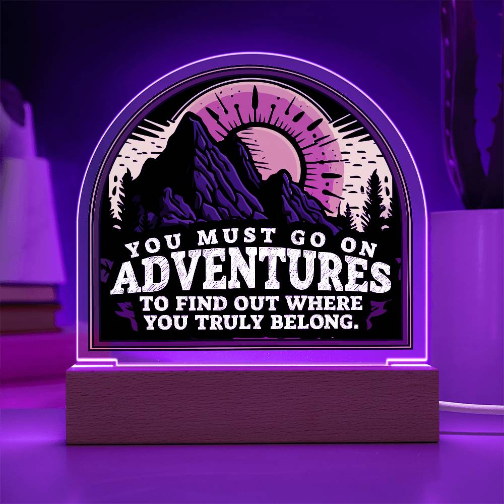 LED Acrylic Adventure Plaque – Illuminate Your Path to Discovery!