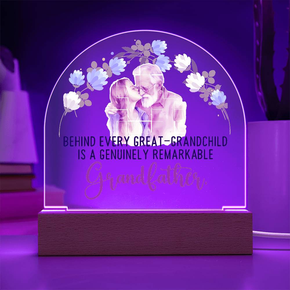 Personalized LED Acrylic Plaque – A Heartwarming Gift for Your Beloved Grandpa!