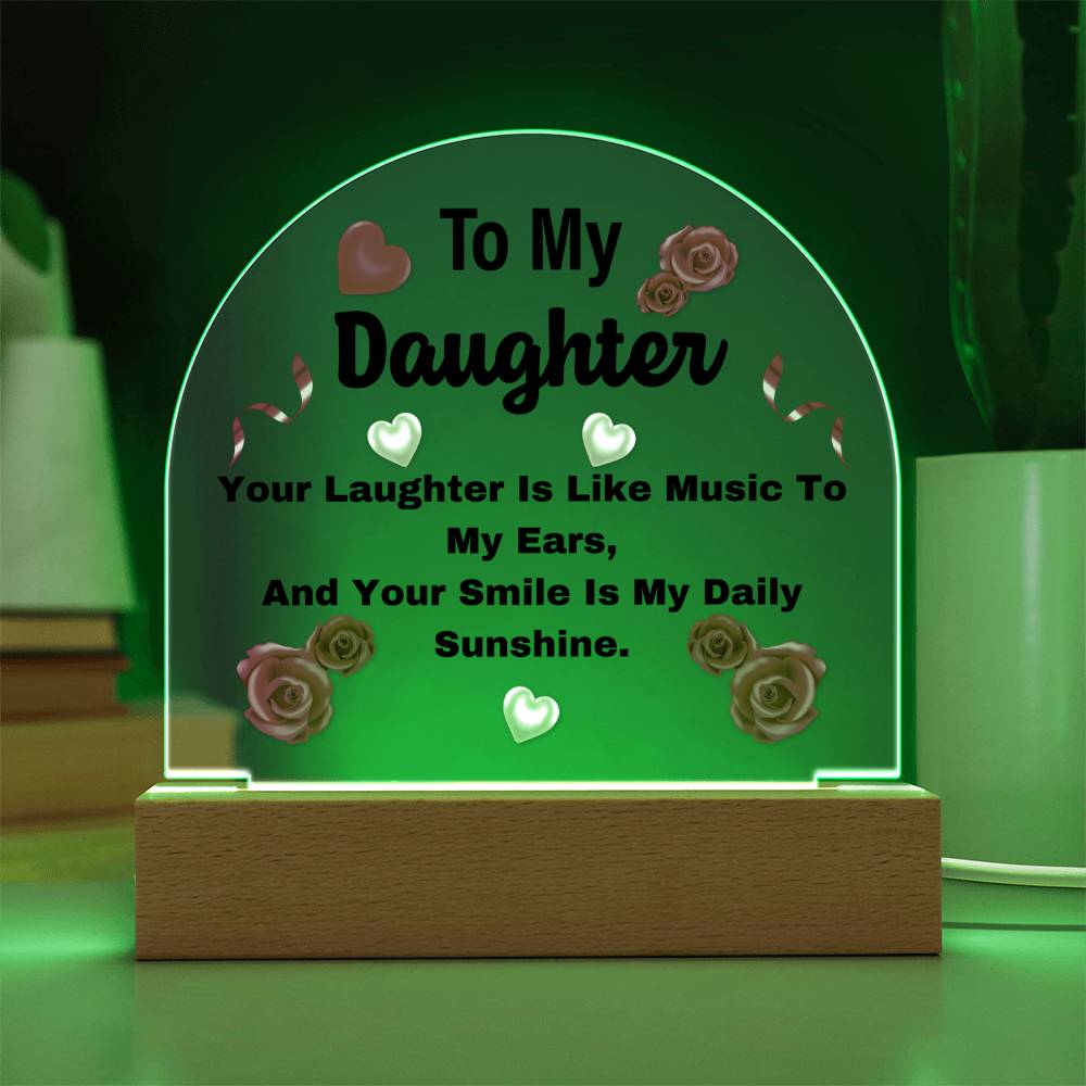 "Personalized Acrylic Keepsake Plaque for Daughter | Perfect Birthday, Graduation, and Christmas Gift with LED Night Light"