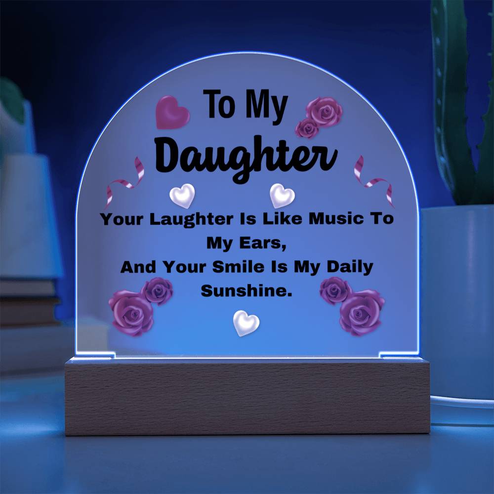 "Personalized Acrylic Keepsake Plaque for Daughter | Perfect Birthday, Graduation, and Christmas Gift with LED Night Light"