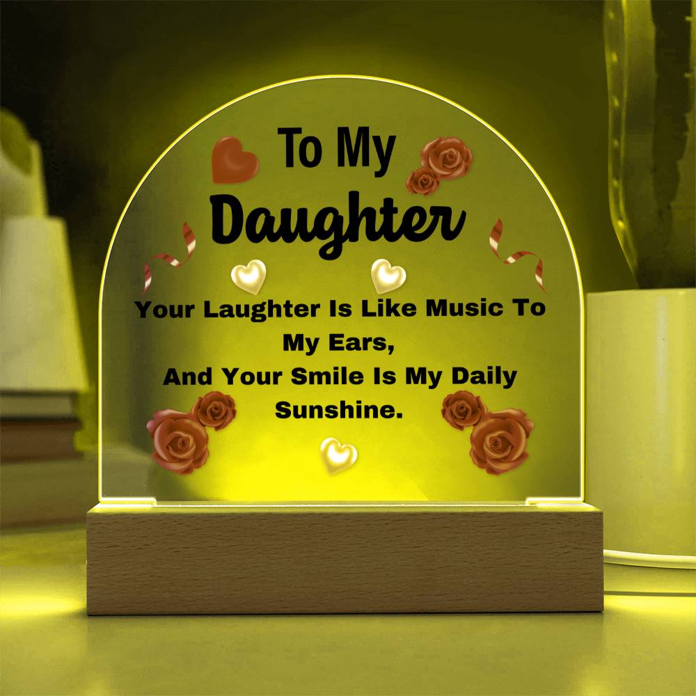 "Personalized Acrylic Keepsake Plaque for Daughter | Perfect Birthday, Graduation, and Christmas Gift with LED Night Light"