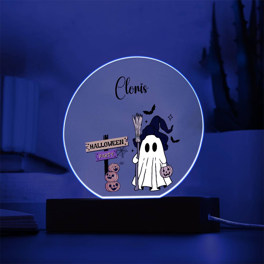 "Spooky Acrylic Night Light: Halloween Decor & Ghost Gift Ideas for Fall Season"