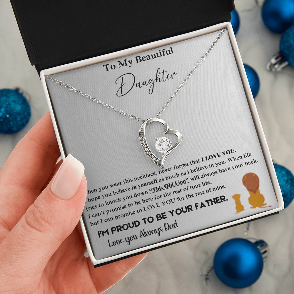 "Father to Daughter Necklace - Meaningful Christmas Gift for Daughter or Bonus Daughter"