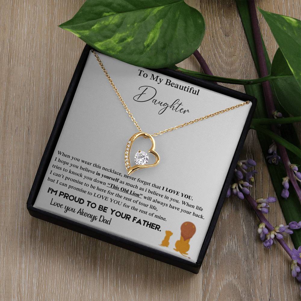 "Father to Daughter Necklace - Meaningful Christmas Gift for Daughter or Bonus Daughter"