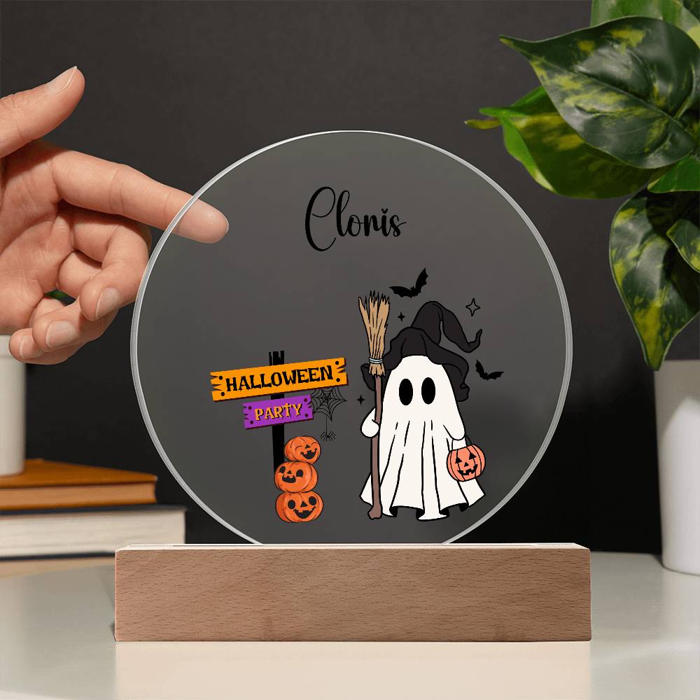 "Spooky Acrylic Night Light: Halloween Decor & Ghost Gift Ideas for Fall Season"