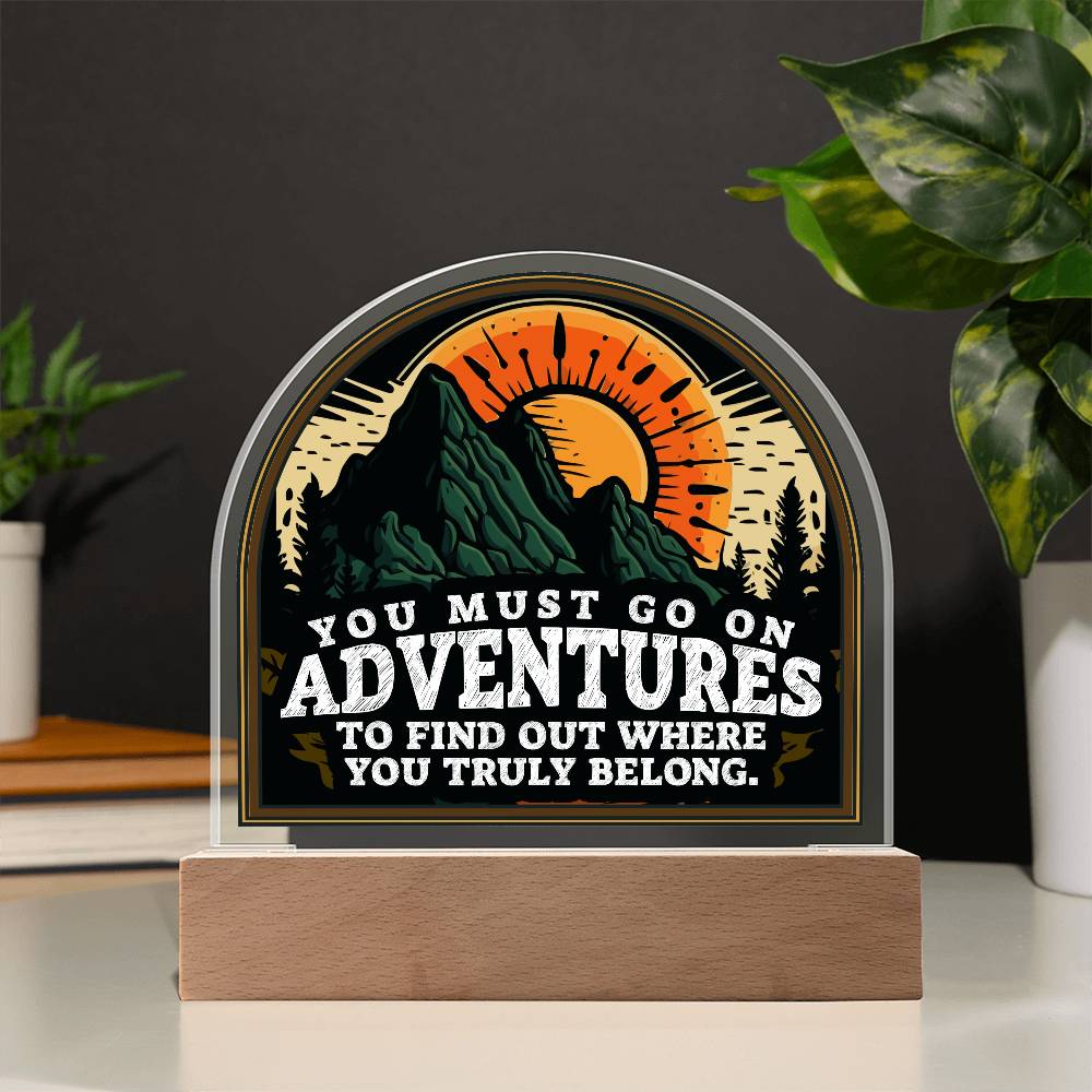 LED Acrylic Adventure Plaque – Illuminate Your Path to Discovery!