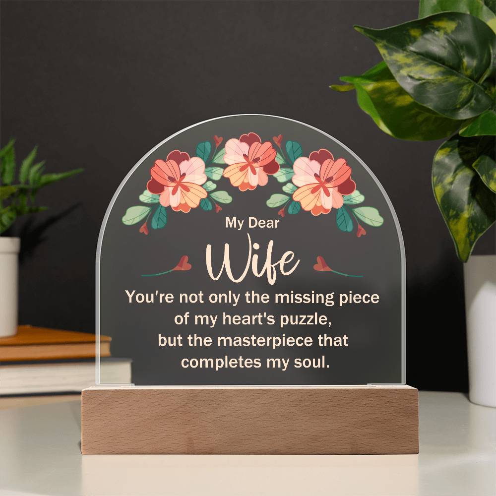 Personalized LED Acrylic Plaque – A Heartfelt Message for Your Beloved Wife!