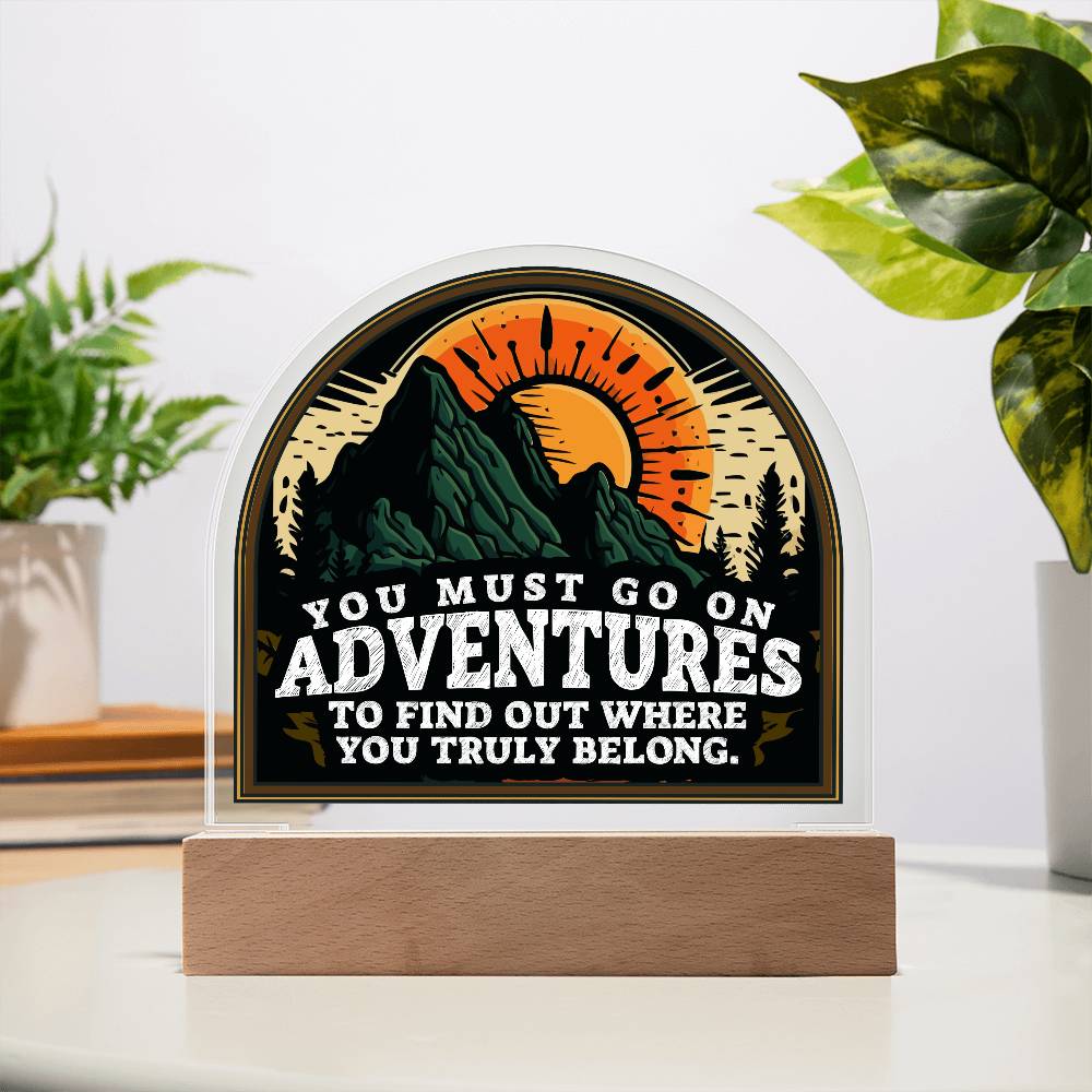 LED Acrylic Adventure Plaque – Illuminate Your Path to Discovery!