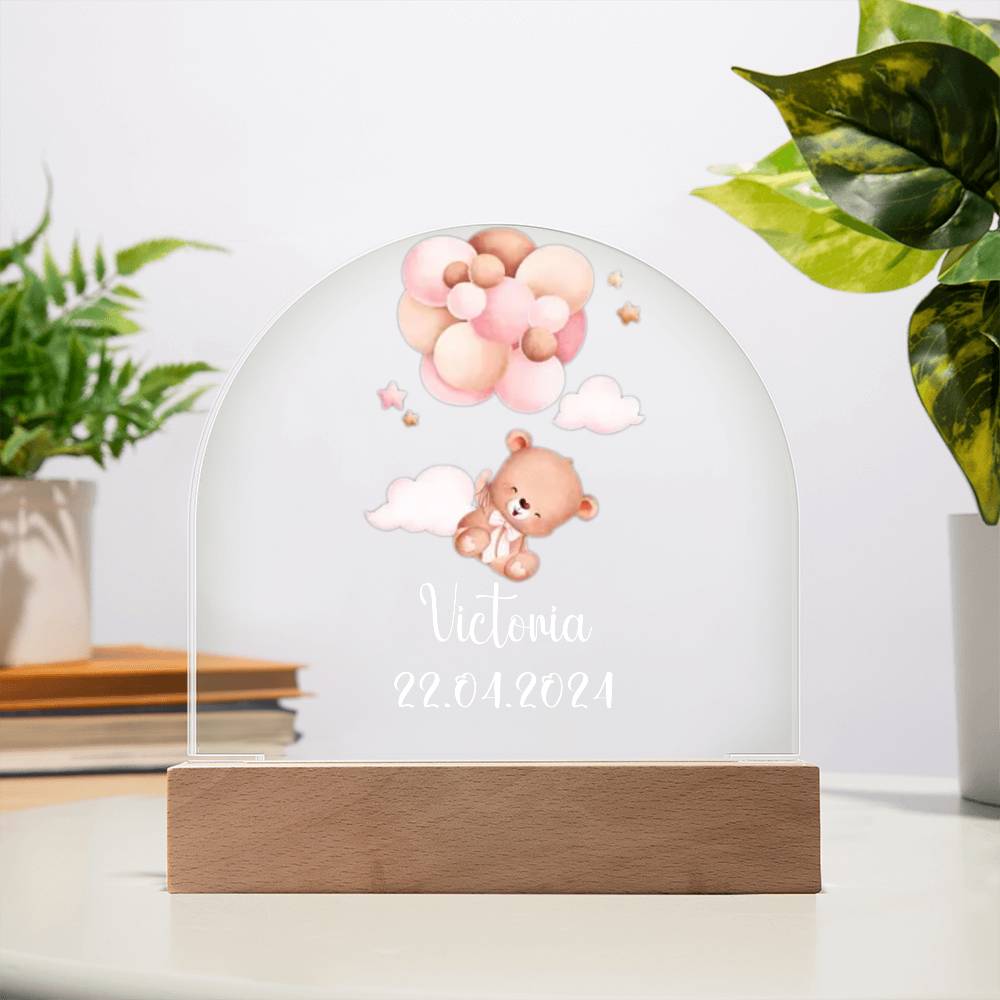 "Personalized Acrylic Night Light for Kids: Custom Name Nursery Decor & Perfect Baby Shower Gift"