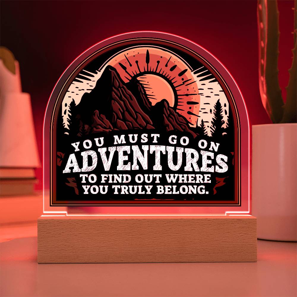 LED Acrylic Adventure Plaque – Illuminate Your Path to Discovery!