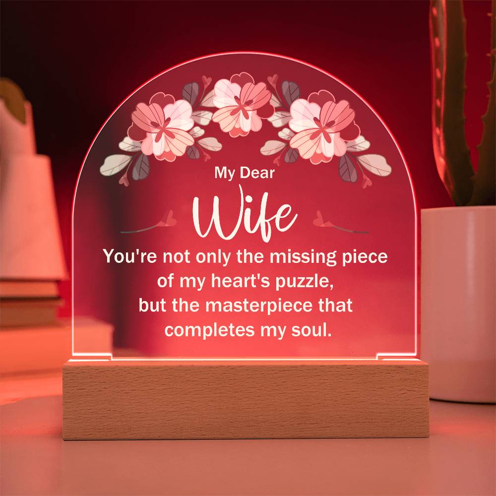 Personalized LED Acrylic Plaque – A Heartfelt Message for Your Beloved Wife!