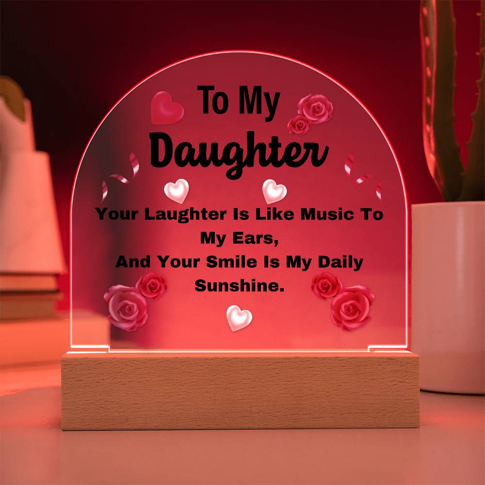 "Personalized Acrylic Keepsake Plaque for Daughter | Perfect Birthday, Graduation, and Christmas Gift with LED Night Light"