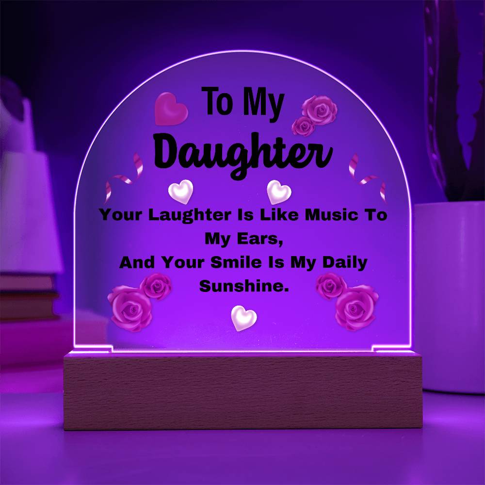 "Personalized Acrylic Keepsake Plaque for Daughter | Perfect Birthday, Graduation, and Christmas Gift with LED Night Light"