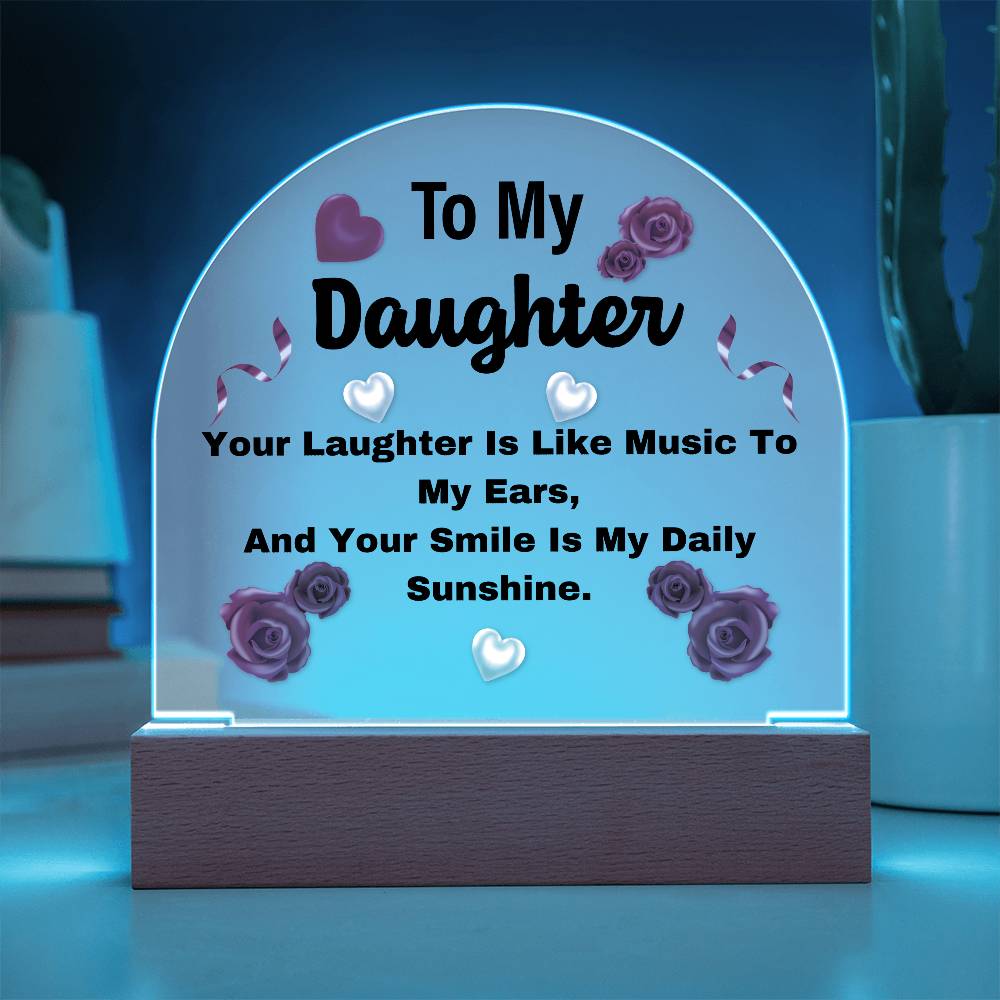 "Personalized Acrylic Keepsake Plaque for Daughter | Perfect Birthday, Graduation, and Christmas Gift with LED Night Light"