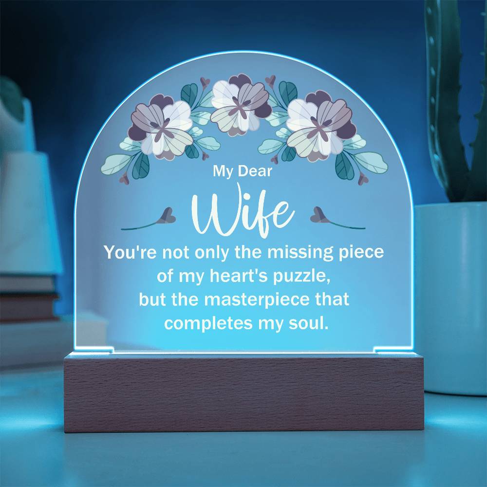 Personalized LED Acrylic Plaque – A Heartfelt Message for Your Beloved Wife!