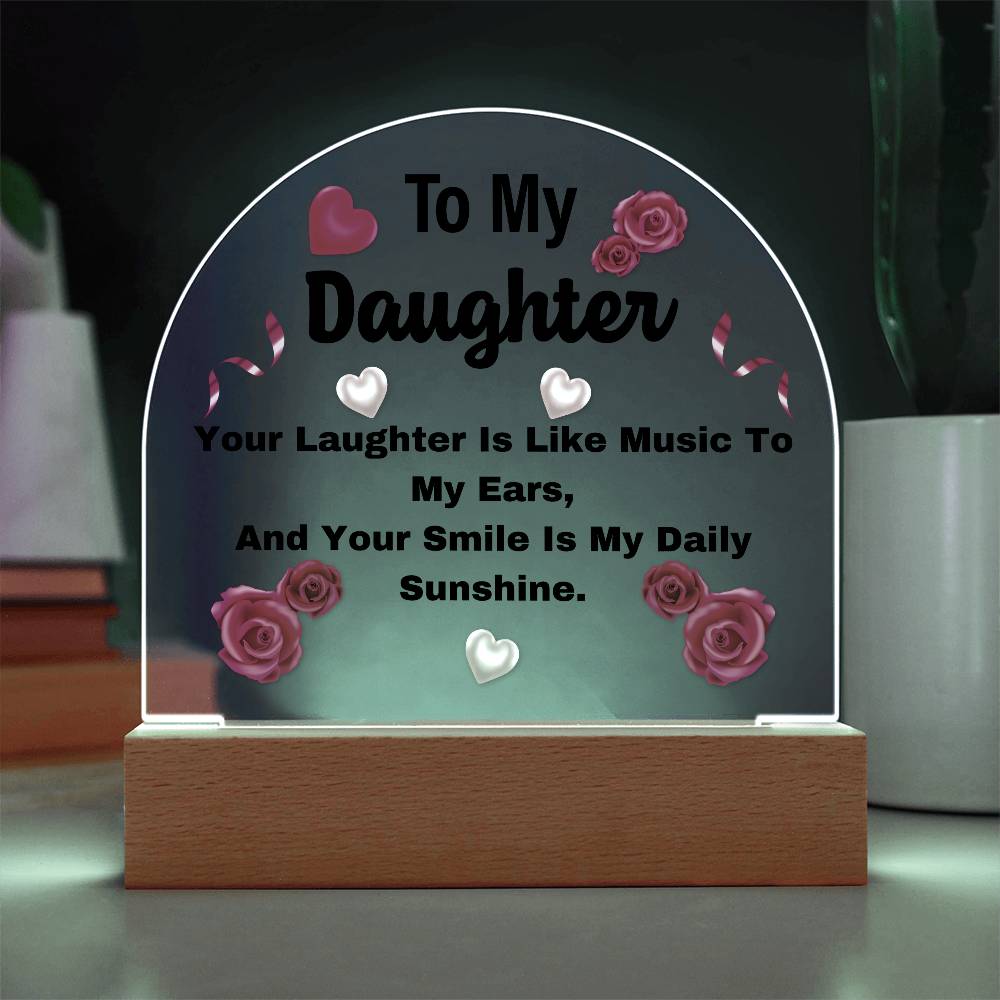 "Personalized Acrylic Keepsake Plaque for Daughter | Perfect Birthday, Graduation, and Christmas Gift with LED Night Light"