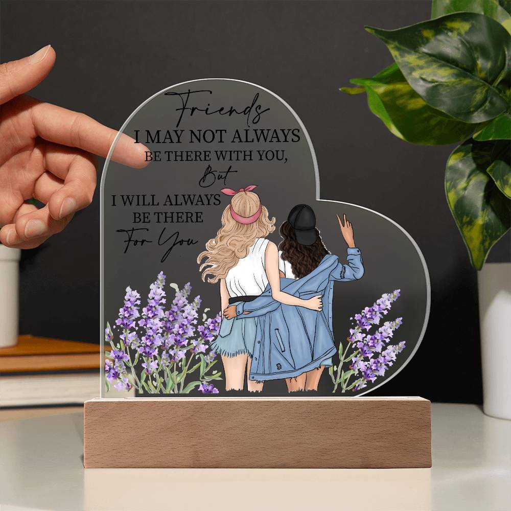 "Custom Best Friends Heart Acrylic Plaque | Personalized Bestie Gift for Birthdays and Special Occasions"