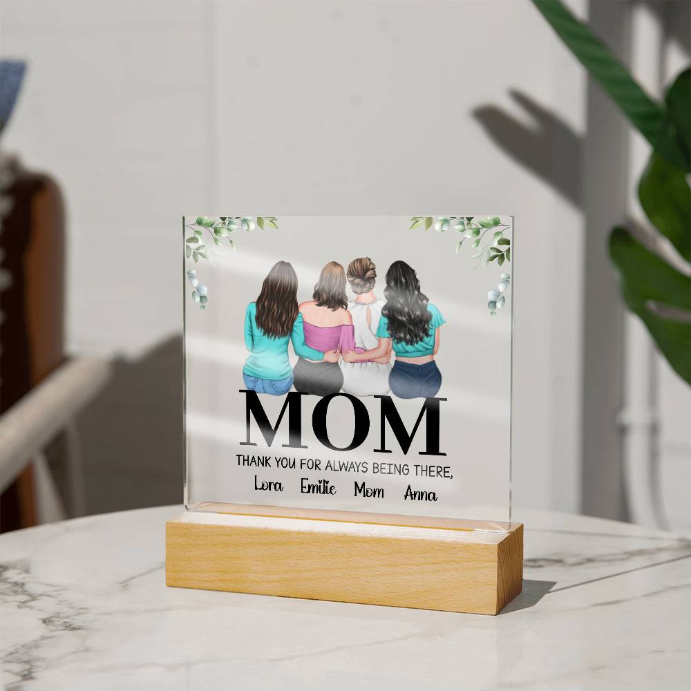 "Personalized Acrylic Square Plaque: A Unique Thank You Gift for Mom"