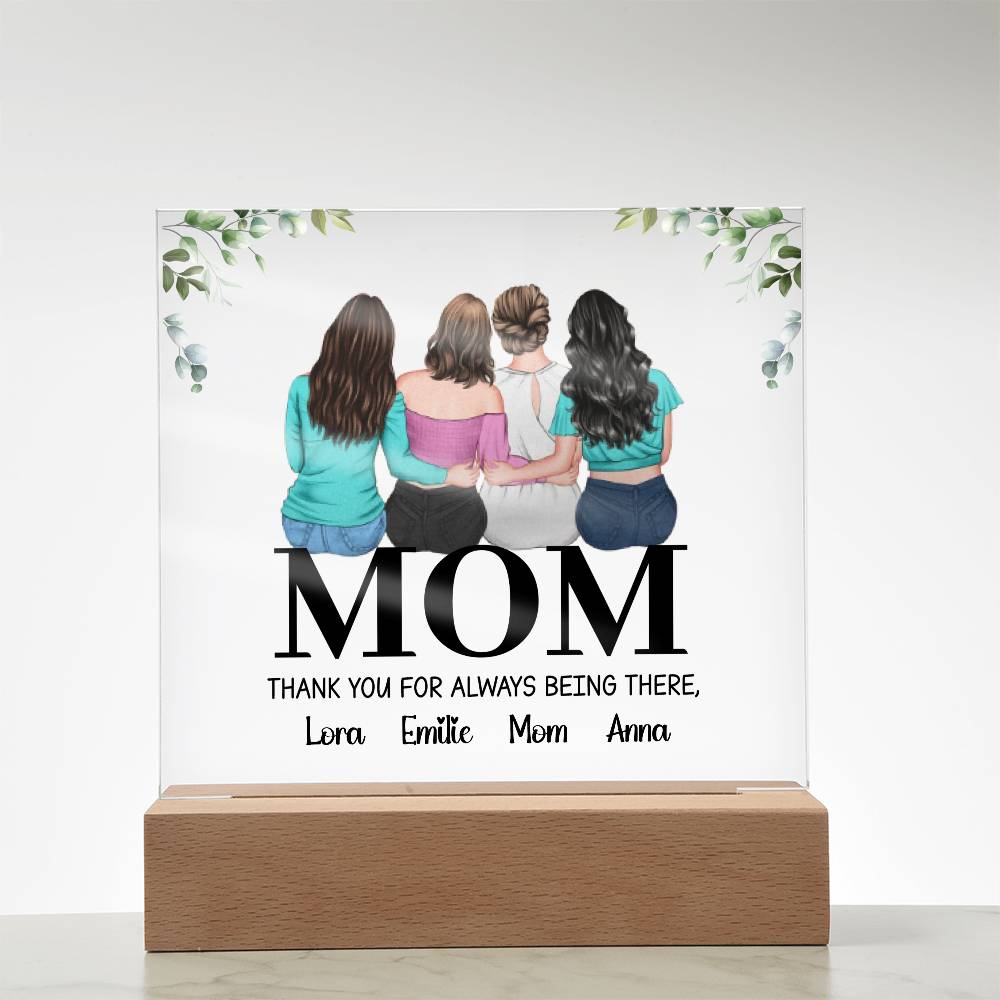 "Personalized Acrylic Square Plaque: A Unique Thank You Gift for Mom"