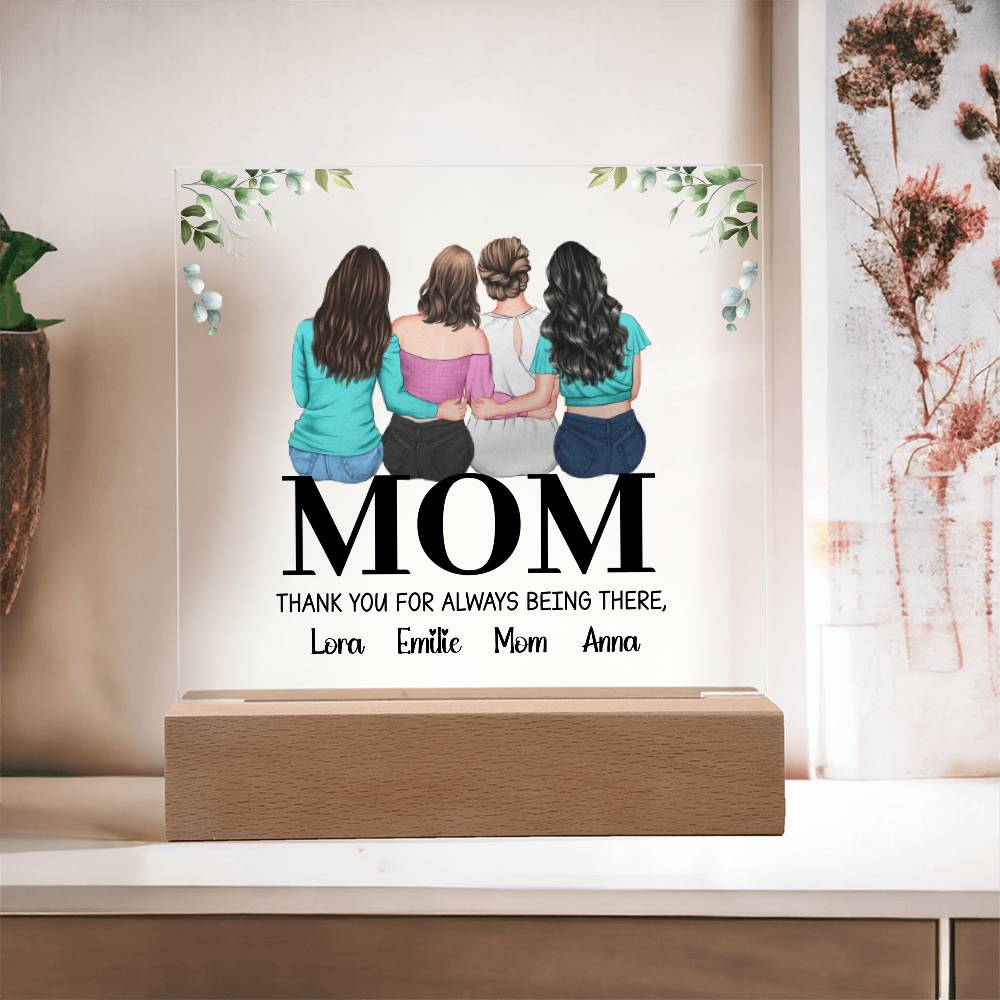 "Personalized Acrylic Square Plaque: A Unique Thank You Gift for Mom"