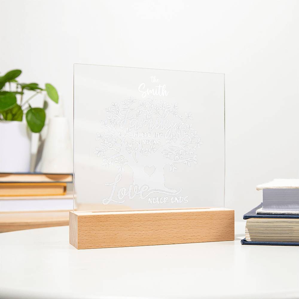 "Endless Love & Life Acrylic Plaque – A Cherished Family Keepsake"