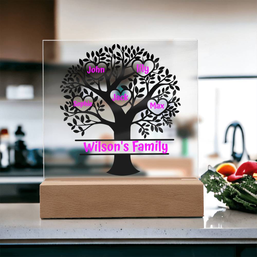 Personalized Tree Family Acrylic Plaque – A Heartwarming Gift for Your Loved Ones!