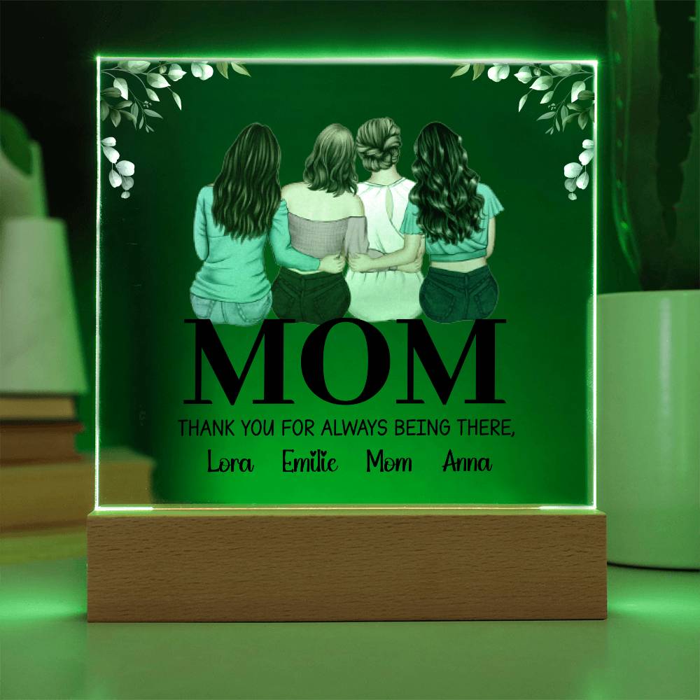 "Personalized Acrylic Square Plaque: A Unique Thank You Gift for Mom"