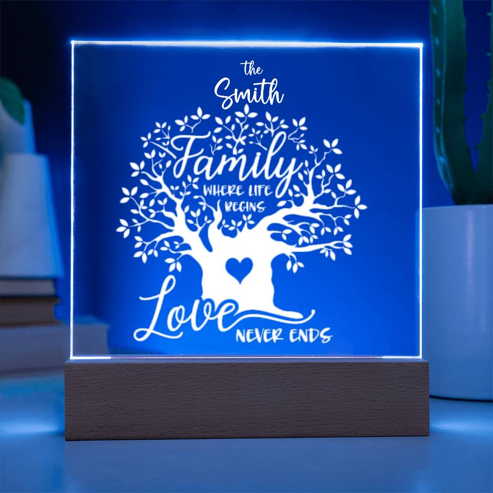 "Endless Love & Life Acrylic Plaque – A Cherished Family Keepsake"